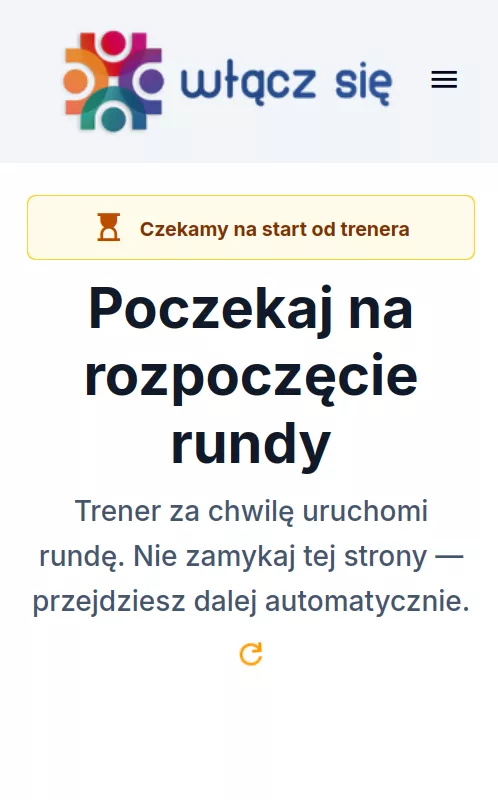 Ekran oczekiwania między etapami.